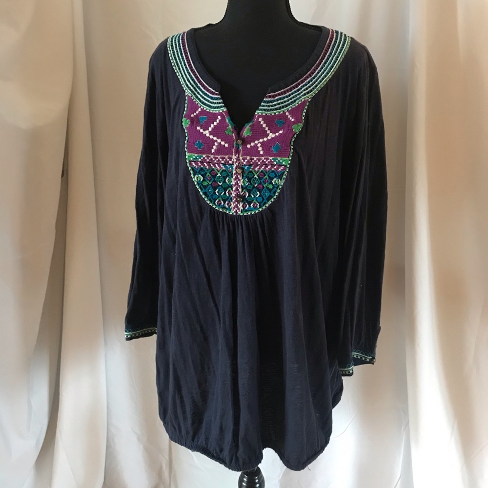 Lucky Brand Plus Size Peasant Top